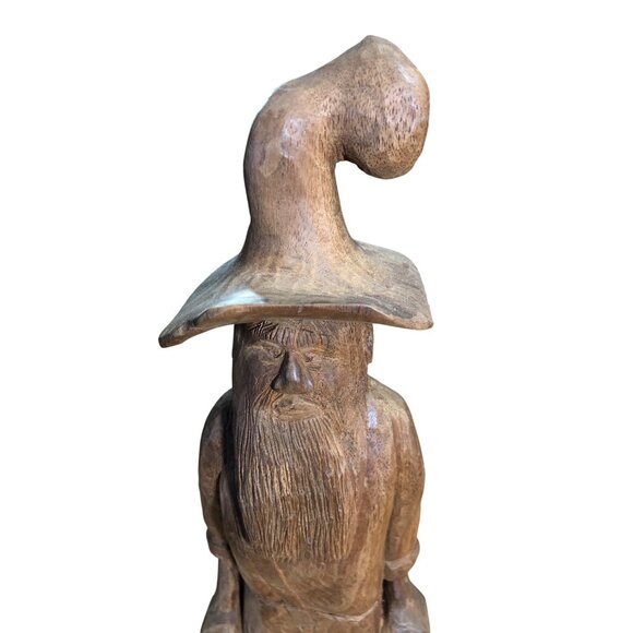 Hand Carved Wooden Hillbilly Mountain Man Figure Folk Art Primitive Gnome - Picture 3 of 13